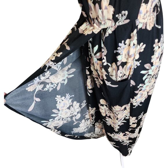 ASTR Floral Wrap Vneck High Slit Asymmetrical Maxi Dress Size Medium - Picture 12 of 15